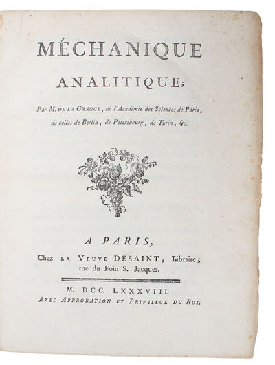 Méchanique Analytique. - [THE FOUNDATION OF…
