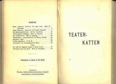 Theaterkatten/Teaterkatten er samlet av Olaf Krohn. Fem nummer bundet i ett bind. (photo 2)