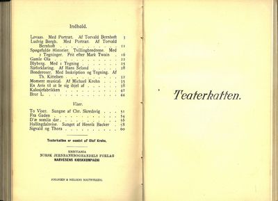 Theaterkatten/Teaterkatten er samlet av Olaf Krohn. Fem nummer bundet i ett bind. (photo 4)