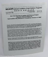NCAVP Media Release: New York City Gay & Lesbian Anti-Violence Project releases National Report...