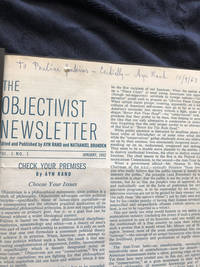 The Objectivist Newsletter  Signed by Rand  The Virtue of Selfishness; Capitalism: The Unknown Ideal