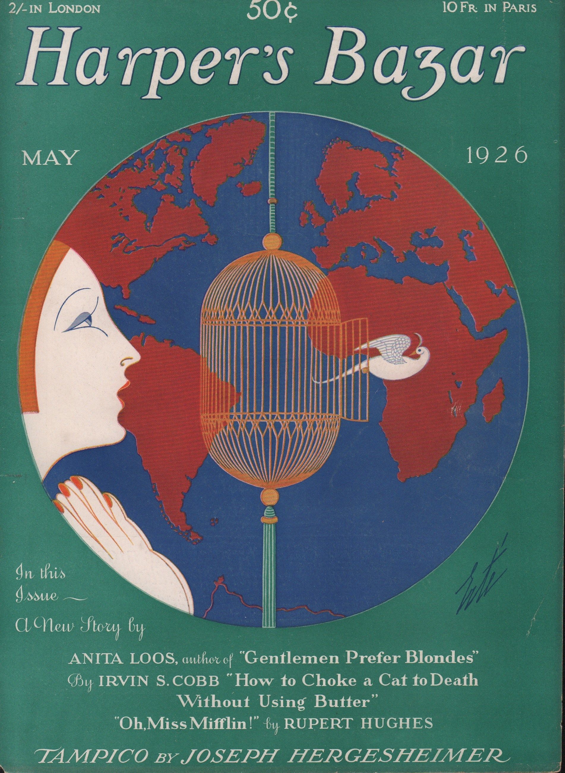 Harper's Bazar (Harper's Bazaar) Magazine Cover May 1926 by Erte