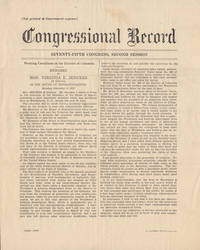 Working Conditions in the District of Columbia. Transcript of a speech given by the Honorable Virginia E. Jenckes as printed in the Congressional Record