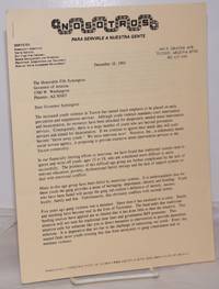 image of Proposal for Street Intervention for Youth and cover letter from Frank O. Romero to Fife Symington, Governor of Arizona December 10, 1993