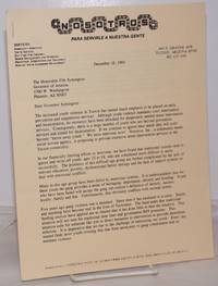 Proposal for Street Intervention for Youth and cover letter from Frank O. Romero to Fife Symington, Governor of Arizona December 10, 1993