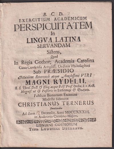 Exercitium academicum perspicuitatem in lingva…