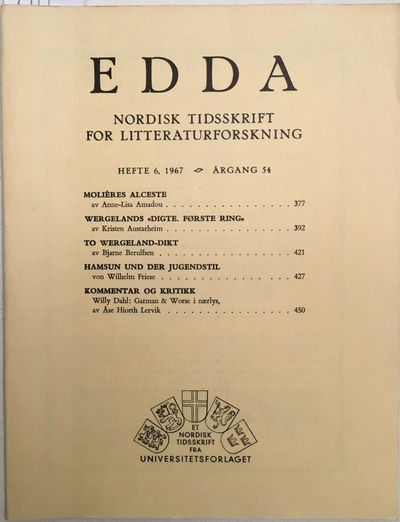 Nordisk tidsskrift for litteraturforskning. Hefte…