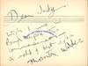 Thornton Wilder Sends A Handwritten Note To A Vassar Senior