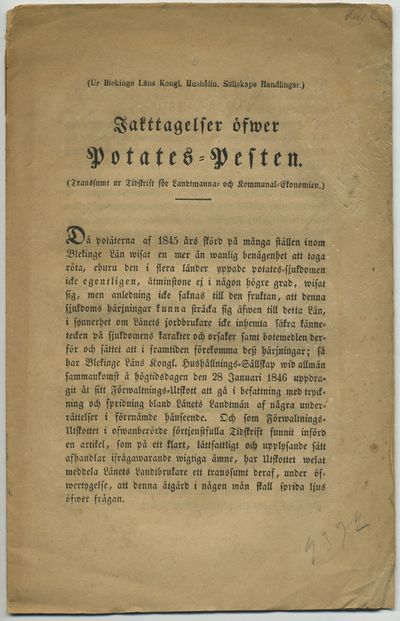 Iakttagelser öfver potates-pesten. (Transsumt ur…
