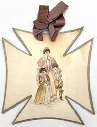 An Easter Souvenir" -- Handmade Easter Token with Original Artwork in the Shape of a Cross Pattée