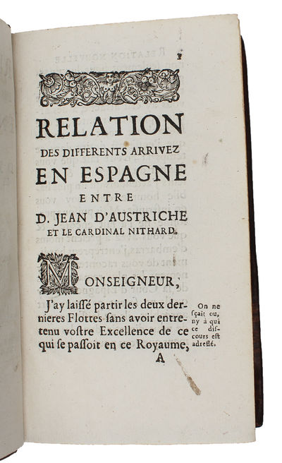 Relation des differents arrivez en Espagne entre D. Jean d'Austriche et le cardinal Nitard. 2 vols. (photo 3)