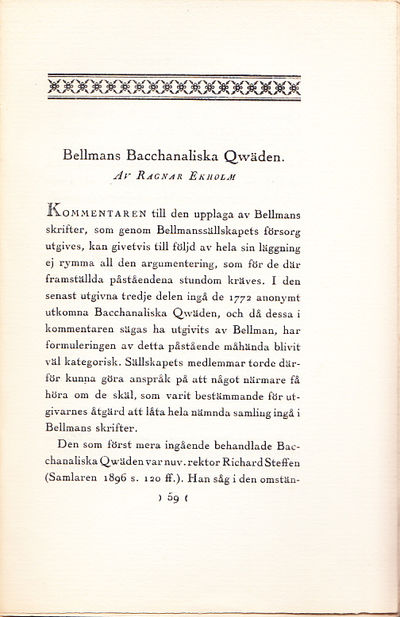 Bellmans Bacchanaliska qwäden [= rubrik].