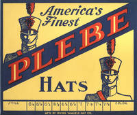 image of 1920s Plebe Cadet Uniform Hat Box Label