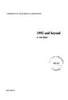 1992 and Beyond by European Communities - 1989