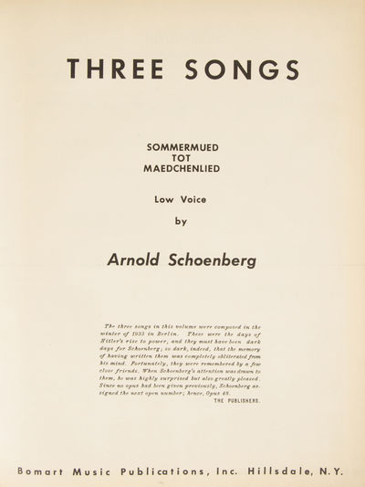 [Op. 48]. Three Songs