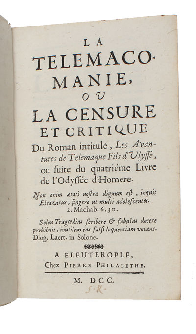 La Telemacomanie, ou la Censure et critique du…