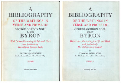 A Bibliography of the Writings in Verse and Prose of George Noel Baron Byron [Two Volume Set]
