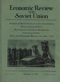 Economic Review of the Soviet Union Volume V, Number 22-23 December 1, 1930