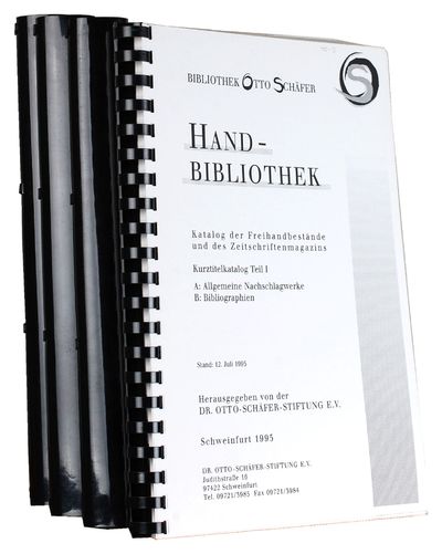 [CATALOGUES OF THE COLLECTION OF OTTO SCHÄFER]