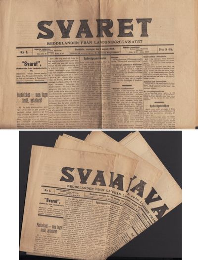 Svaret. Meddelanden från Landssekretariatet. 1-28.