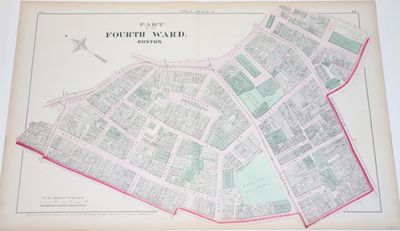 Boston: G. M. Hopkins, 1874. NA. Hand-colored 1874 of a chunk of the Fourth Ward in Boston, which is...