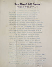 image of Typed Letter, Signed. To Ellen Cameron Pearson II (his daughter) in the Virgin Islands. Castigating Hoover's dithering and predicting a successful Communist revolution in Germany