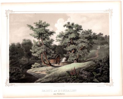 Litografi av “Parti af Bondalen paa Söndmöer.”…