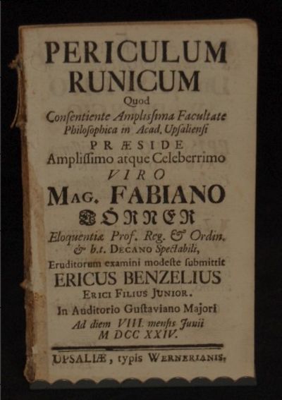 Periculum runicum. Diss.