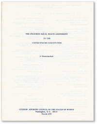 The Proposed Equal Rights Amendment to the United States Constitution: A Memorandum