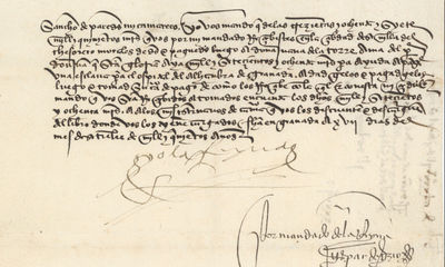 Queen Isabella, In a Document Referencing Her Deceased Son and Only Male Heir to the Spanish Throne (""may he rest in holy glory"") Works to Build the Great Hospital of the Alhambra of Granada