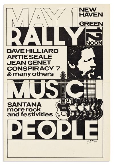 Black Panther Party New Haven May Day Protest Poster Featuring Santana Civil Rights Movement 1970