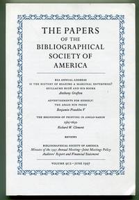 The Papers of the Bibliographical Society of America – Volume Ninety-One, June 1997