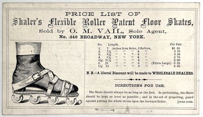 Early 1860s Roller Skate Two-sided...