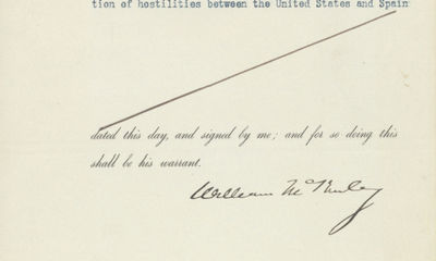 President William McKinley Ends the Spanish American War Hostilities
