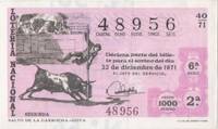 cover of Loteria E00134: hoja nº 11. Loteria Nacional. Nº 48956, serie 6ª, fracción 2ª, precio 1000 pesetas , sorteo 22 de Diciembre de 1971. salto de la Garrocha-Goya