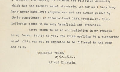 Albert Einstein, in a Critique of German Christianity's Alliance With the Nazis, Believes That Truly Religious People ""never made evil compromises and are always guided by their conscience""
