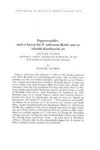 Papaver-studier, med et forsvar for P. radicatum…