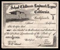 Certificate for School Children's Landmark League of California