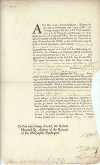 image of Document signed by all three as Lords of the Treasury, (Laurence Hyde, 1641-1711, 1st Earl, brother-in-law of James II), DERING (Sir Edward, 1625-1684, 2nd Bt.), and GODOLPHIN (Sidney, 1645-1712, 1st Earl, Queen Anne's Lord High Treasurer),