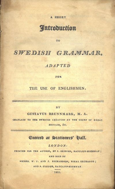 A short introduction to Swedish grammar, adapted…