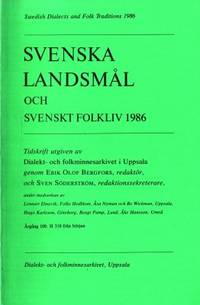 Svenska landsmål och svenskt folkliv 1986.…