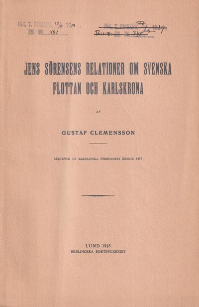 Jens Sörensens relationer om svenska flottan och…