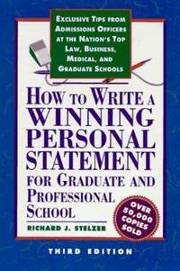 How to Write a Winning Pers Stmnt 3rd Ed : Exclusive Tips from Admissions Officers at the...