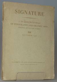 Signature: a Quadrimestrial of Typography and Graphic Arts: 10 November 1938