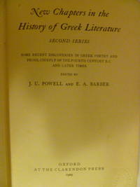 cover of New Chapters in the History of Greek Literature
