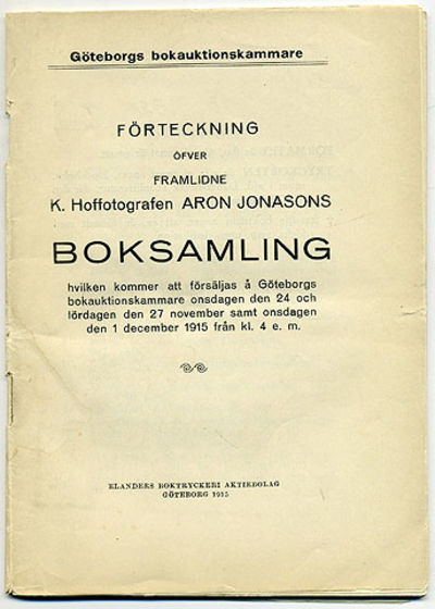 Förteckning öfver framlidne k. hoffotografen Aron…