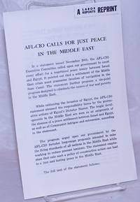 AFl-Cio Calls for Just Peace in the Middle East