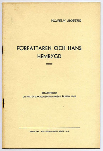 Författaren och hans hembygd. Separattryck ur…