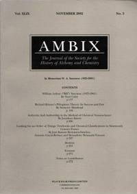 AMBIX: VOLUME XLVIX, NO. 3, NOVEMBER 2002