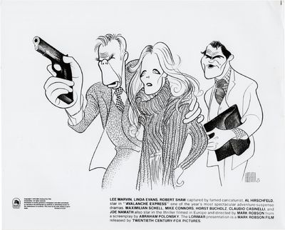 Avalanche Express (Original publicity caricature for the 1979 film)